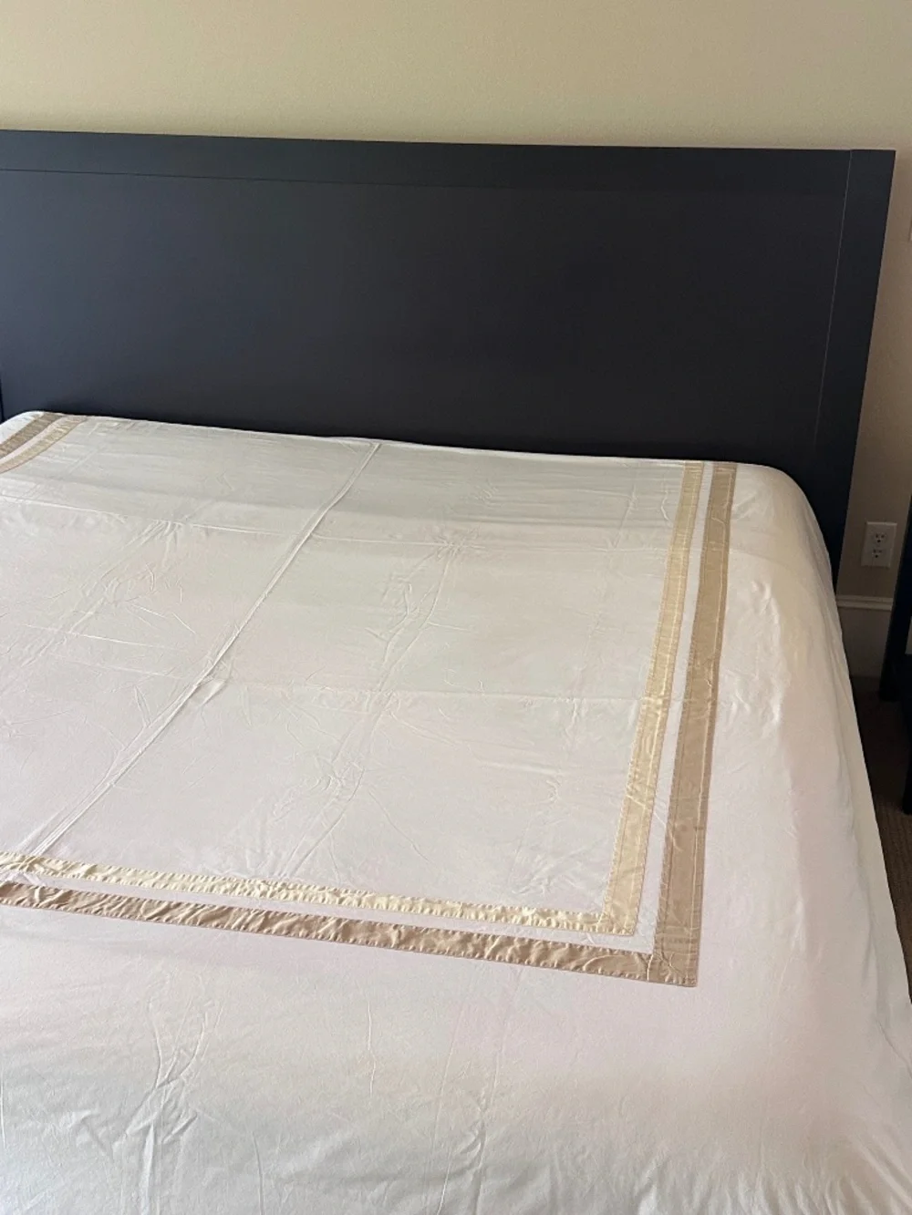 Restoration Hardware Italian Cotton King Duvet Cover-Double-Framed Border